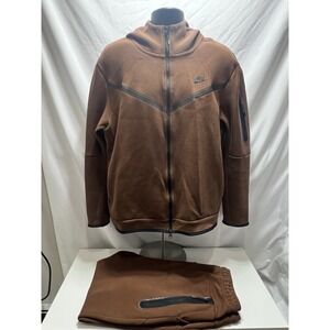 Nike Tech Baroque Brown Full-Zip Jacket HV0949-237 & Joggers Sz Top XL Bottom L
